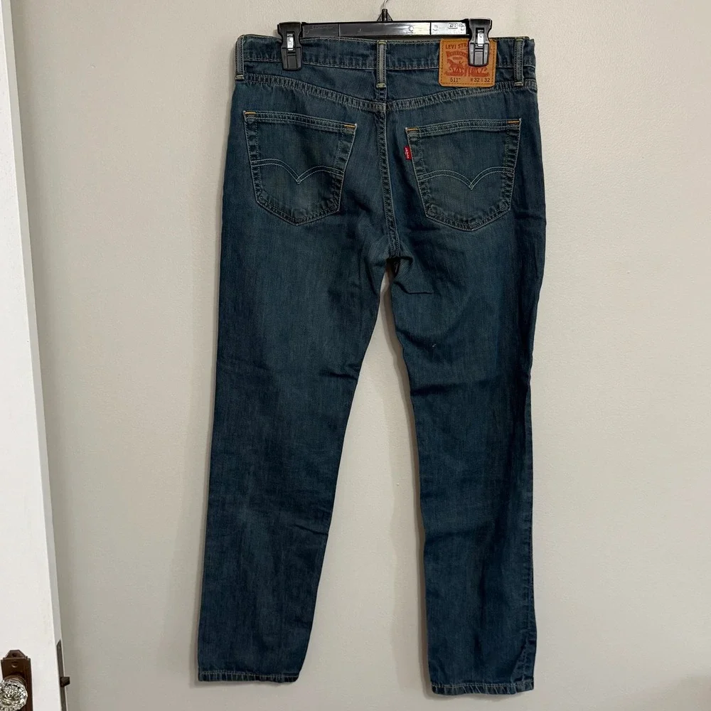 Levi's 511 Mens 32x32 (Actual 32x30) Slim Fit Stretch Denim Blue Jeans
